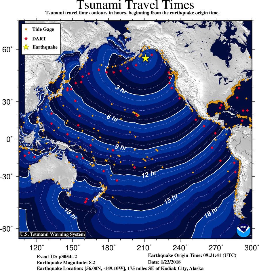 U.S. west coast under tsunami alert following M7.9 quake off Alaska