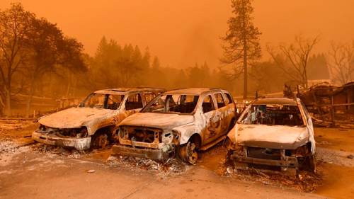 Camp wildfire California damage (photo via the BBC website)