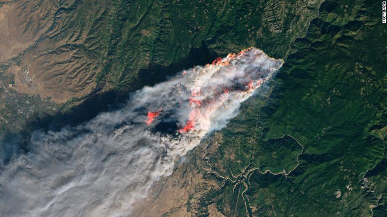 Camp wildfire photo from NASA